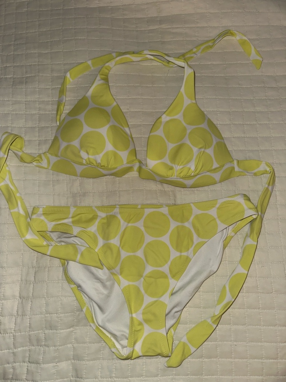 Victoria's Secret Yellow and White Polka Dot Bikini
